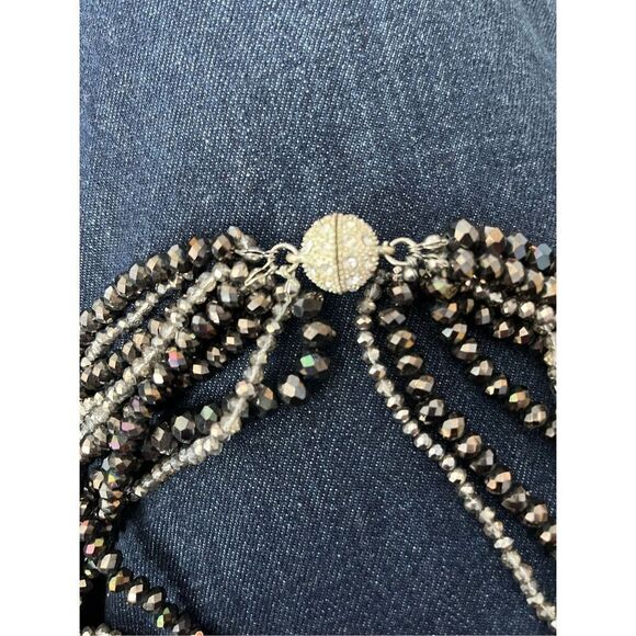 Slate Magnetic Closure Multi-Strand Beaded Necklace - Picture 7 of 7